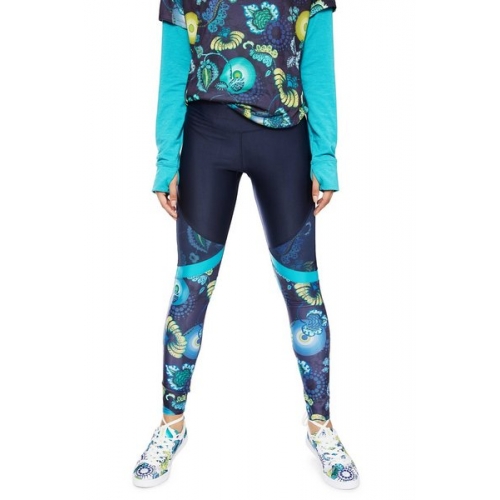 Leggings-Navy/Aqua Floral by Desigual