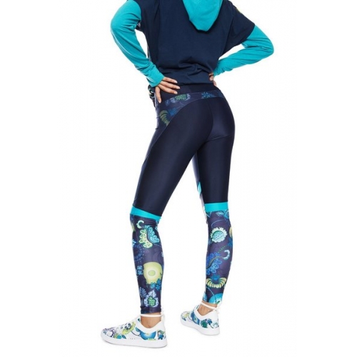 Leggings-Navy/Aqua Floral by Desigual